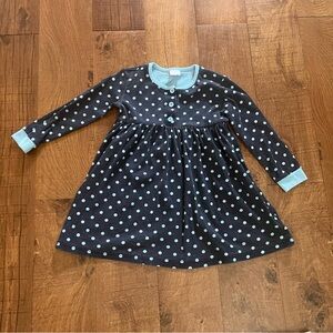 Hanna Andersson girls dark blue w/light blue polka dots Sz 110/5